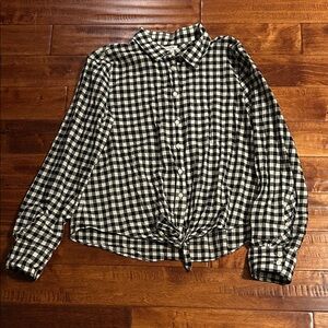 J. Crew Black and White Gingham Button Down Shirt
